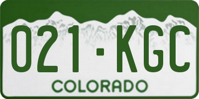 CO license plate 021KGC