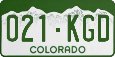 CO license plate 021KGD