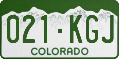 CO license plate 021KGJ