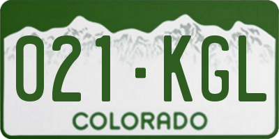 CO license plate 021KGL
