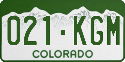 CO license plate 021KGM