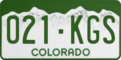 CO license plate 021KGS