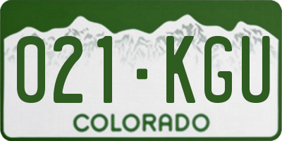 CO license plate 021KGU