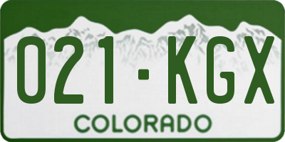 CO license plate 021KGX