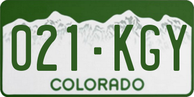 CO license plate 021KGY