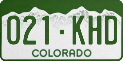 CO license plate 021KHD