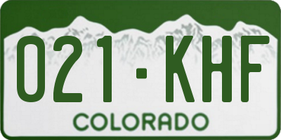 CO license plate 021KHF