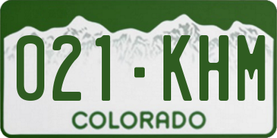 CO license plate 021KHM