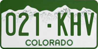 CO license plate 021KHV