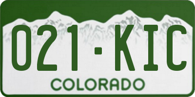 CO license plate 021KIC