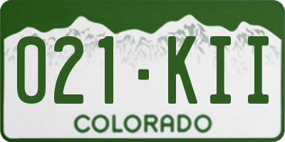 CO license plate 021KII