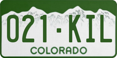 CO license plate 021KIL