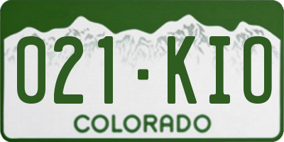 CO license plate 021KIO