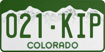CO license plate 021KIP