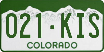 CO license plate 021KIS