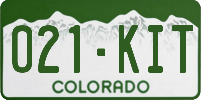 CO license plate 021KIT