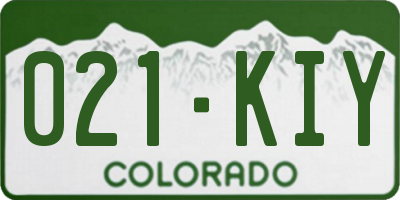 CO license plate 021KIY