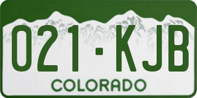 CO license plate 021KJB