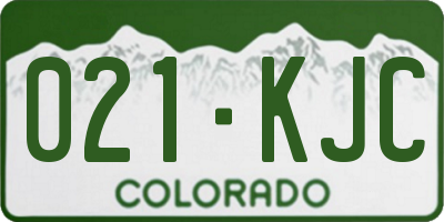 CO license plate 021KJC