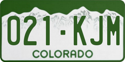 CO license plate 021KJM