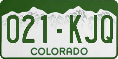CO license plate 021KJQ