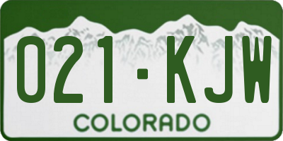 CO license plate 021KJW