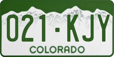 CO license plate 021KJY