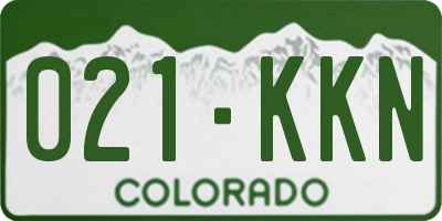 CO license plate 021KKN