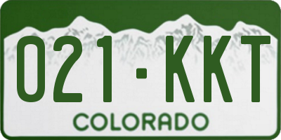CO license plate 021KKT