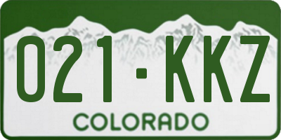 CO license plate 021KKZ