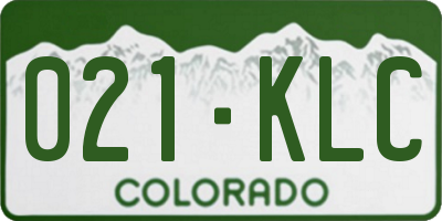 CO license plate 021KLC
