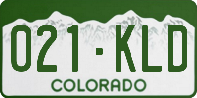 CO license plate 021KLD