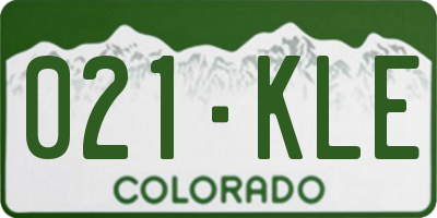 CO license plate 021KLE
