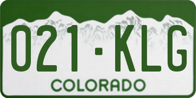 CO license plate 021KLG