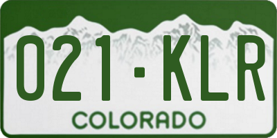 CO license plate 021KLR