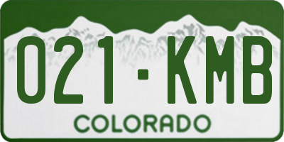 CO license plate 021KMB