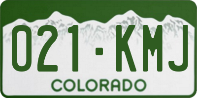 CO license plate 021KMJ
