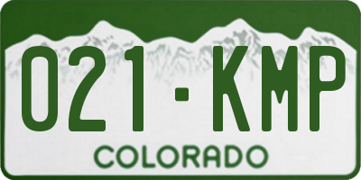CO license plate 021KMP