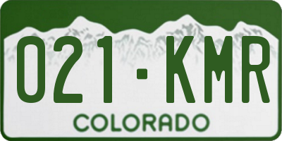 CO license plate 021KMR
