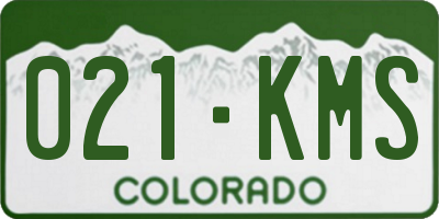 CO license plate 021KMS