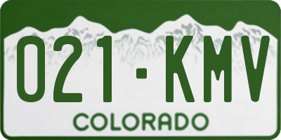 CO license plate 021KMV