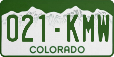 CO license plate 021KMW