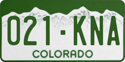CO license plate 021KNA