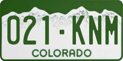 CO license plate 021KNM