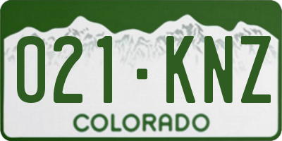 CO license plate 021KNZ