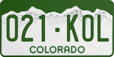 CO license plate 021KOL