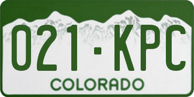 CO license plate 021KPC
