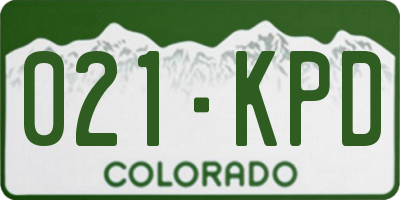 CO license plate 021KPD