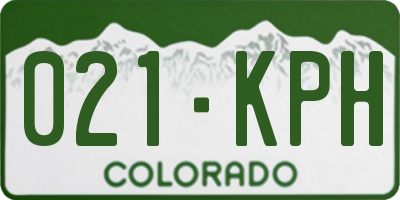 CO license plate 021KPH