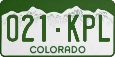 CO license plate 021KPL
